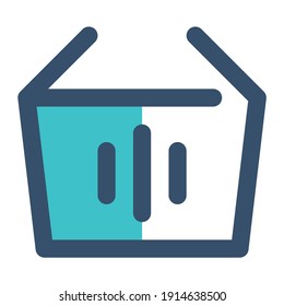 bolsa de cesta de iconos con estilo de línea rellena y color azul