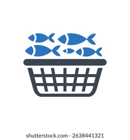 Icon of a basket filled with several fish.