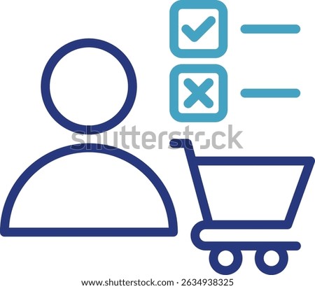 The icon with a basket indicates the consumer needs of goods that need to be purchased or not when shopping in order to manage finances.
