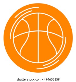 Icon. Basketball. Icon in a linear style. Vector illustration isolated on white background.