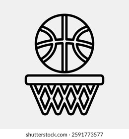 Icon basketball. Sports elements. Icon in line style.