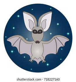 Icon with a bat against the starry sky