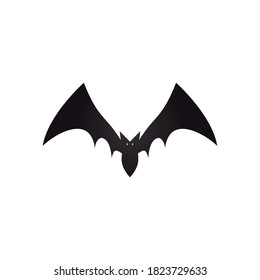 icon of bat flying over white background, flat style, vector illustration