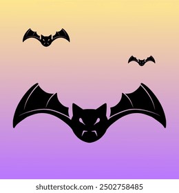 icon bat halloween illustration vector 