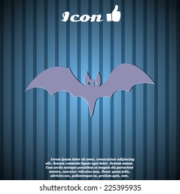 Icon bat. Happy Halloween holiday. Made in vector