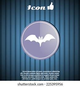 Icon bat. Happy Halloween holiday. Made in vector