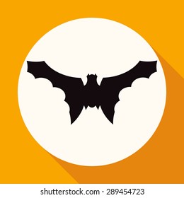Icon Bat on white circle with a long shadow