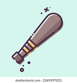 Icon Bat. related to Baseball symbol. MBE style. simple design editable. simple illustration