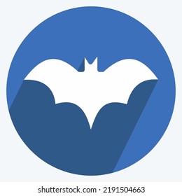 Icon Bat. suitable for Halloween symbol. long shadow style. simple design editable. design template vector. simple illustration
