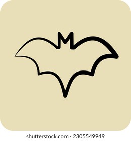 Icon Bat. suitable for Halloween symbol. hand drawn style. simple design editable. design template