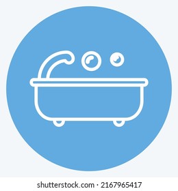 Icon Bath. suitable for Home symbol. blue eyes style. simple design editable. design template vector. simple symbol illustration