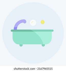 Icon Bath. suitable for Home symbol. flat style. simple design editable. design template vector. simple symbol illustration