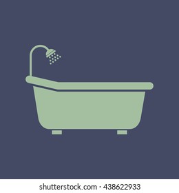 Icon of Bath Tub. Eps-10.