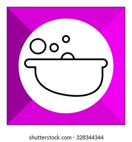 Icon of bath tub with foam and bubbles