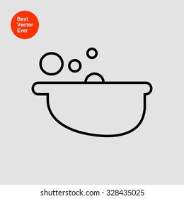 Icon of bath tub with foam and bubbles