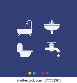 Icon Of Bathroom Equipment Vector Icon.