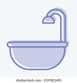 Icon Bathroom. suitable for Kids symbol. two tone style. simple design editable. design template vector. simple illustration
