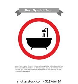 Icon of bathtub with shower