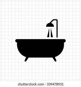 Icon of bathtub with shower