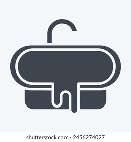 Icon Bathub. related to Hotel Service symbol. glyph style. simple design illustration