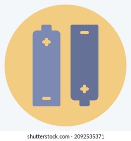 Icon Batteries - Flat Style - Simple illustration,Editable stroke,Design template vector, Good for prints, posters, advertisements, announcements, info graphics, etc.