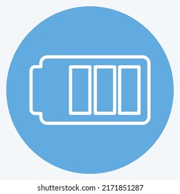 Icono Batería 1. adecuado para el símbolo Mobile Apps. estilo ojos azules. diseño simple editable. vector de plantilla de diseño. ilustración de símbolo simple