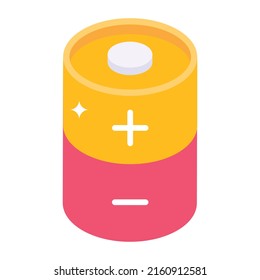 An icon of battery cell isometric vector 

