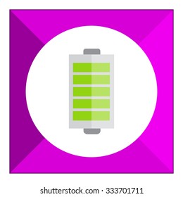 Icon of battery with charge indication
