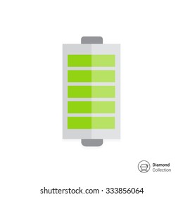 Icon of battery with charge indication