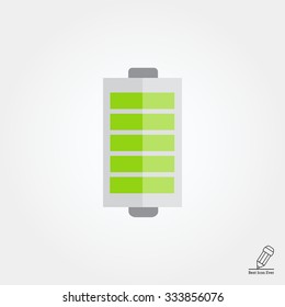 Icon of battery with charge indication