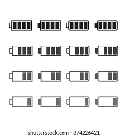 Icon battery with a charge level gray color