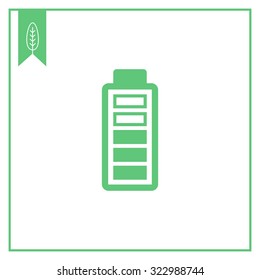 Icon of battery with charge level indication