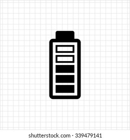 Icon of battery with charge level indication