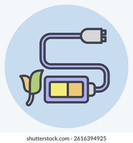 Icon Battery Charger. related to Save the World symbol. color mate style. editable