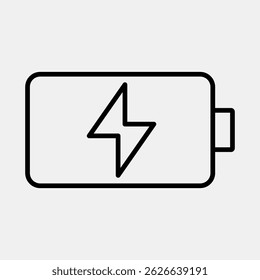 Icon battery. Computer components elements. Icon in line style.