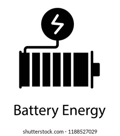 Icon of a battery connected with electricity