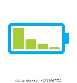Icon of a battery with decreasing green bars inside