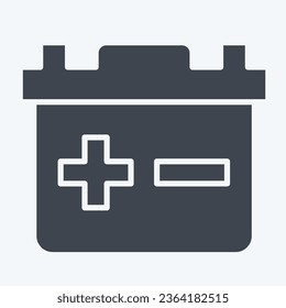 Icon Battery. related to Car ,Automotive symbol. glyph style. simple design editable. simple illustration