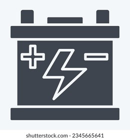 Icon Battery. related to Spare Parts symbol. glyph style. simple design editable. simple illustration