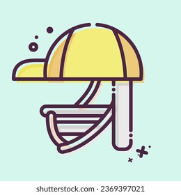 Icon Batting Helmet. related to Baseball symbol. MBE style. simple design editable. simple illustration