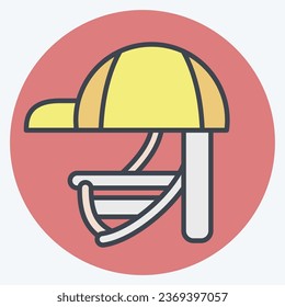 Icon Batting Helmet. related to Baseball symbol. color mate style. simple design editable. simple illustration