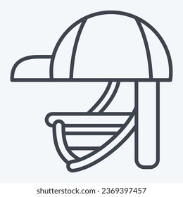 Icon Batting Helmet. related to Baseball symbol. line style. simple design editable. simple illustration