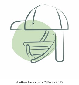 Icon Batting Helmet. related to Baseball symbol. Color Spot Style. simple design editable. simple illustration