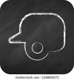 Icon Batting Helmet. related to Sports Equipment symbol. chalk style. simple design editable. simple illustration