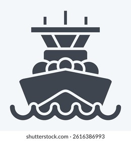 Icon Battleship. related to Vehicle symbol. glyph style. editable