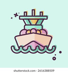Icon Battleship. related to Vehicle symbol. MBE style. editable