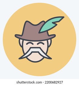 Icon Bavarian. suitable for education symbol. color mate style. simple design editable. design template vector. simple illustration