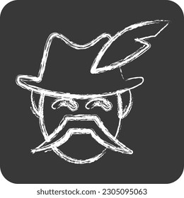 Icon Bavarian. suitable for education symbol. chalk Style. simple design editable. design template vector