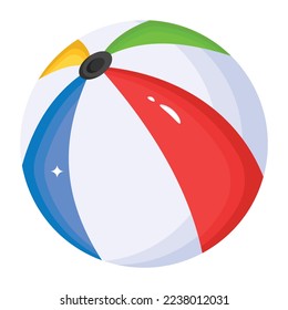 Icon of beach ball in isometric style 