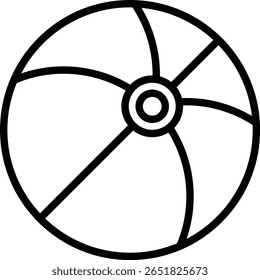 The icon of a beach ball represents a game or sport during summer and is related to the theme of vacation, tourism, summer or beach events.
